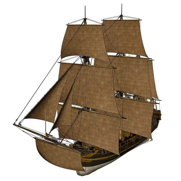 Корабль Licorne - 3D рендеринг — стоковое фото