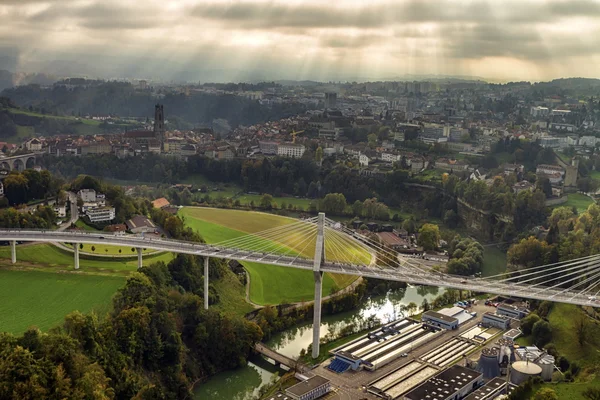 Vue aérienne de Fribourg, Suisse — Photo