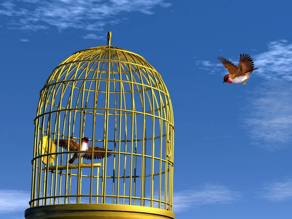 Libertad versus prisión - 3D render — Foto de Stock