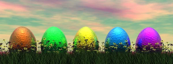 Easter eggs - 3D render — Stock Photo, Image
