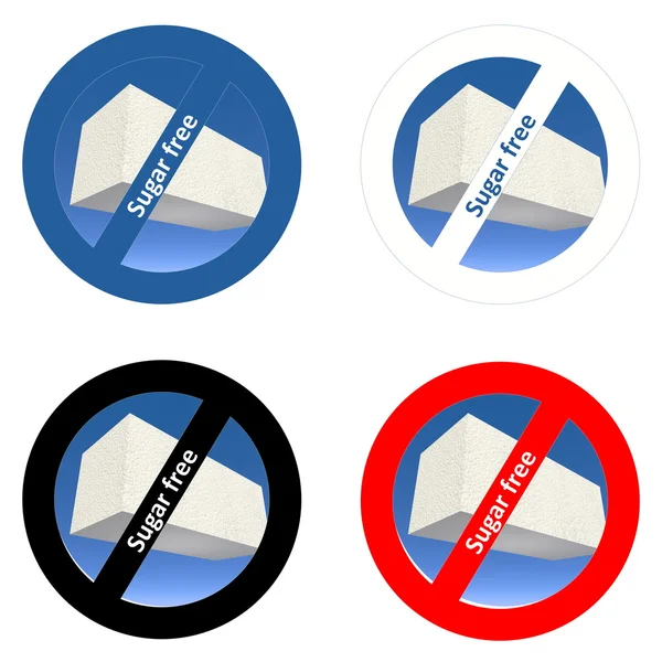 Stickers voor suiker gratis producten — Stockfoto