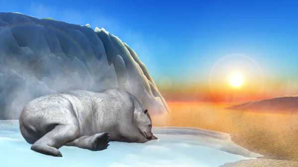 Eisbär - 3D-Darstellung — Stockfoto