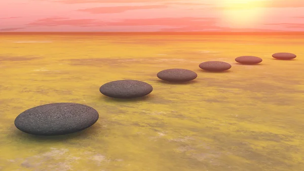 Pasos hacia el sol - 3D render — Foto de Stock