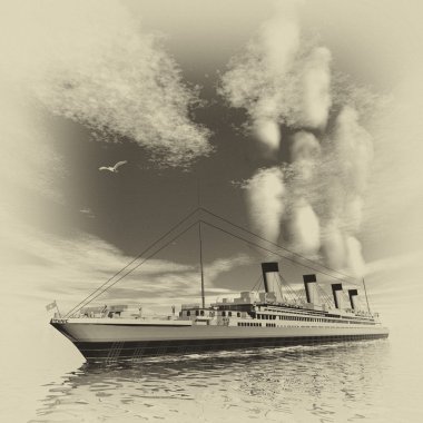 Titanic gemi - 3d render