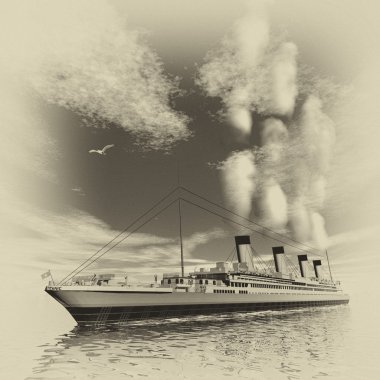 Titanic ship - 3D render clipart
