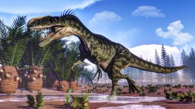 monolophosaurus dinozor - 3d render