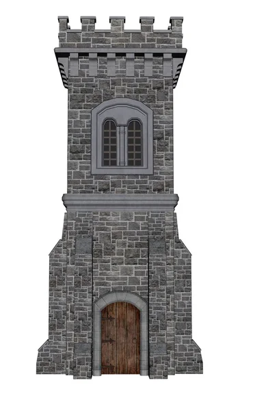 Vierkante kasteel tower - 3d render — Stockfoto