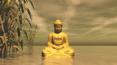 Altın buddha - 3d render