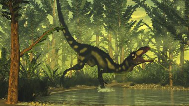 Dilong dinozor - 3d render