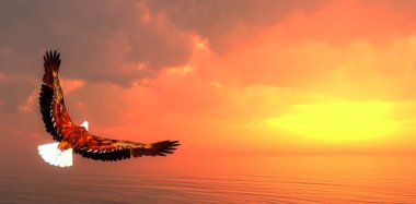 -3d render uçan kartal