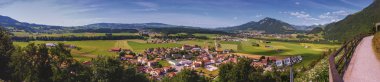 Panoramik Gruyeres alan, Fribourg, İsviçre