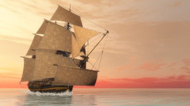 Old detailed ship HSM Victory - 3D render clipart