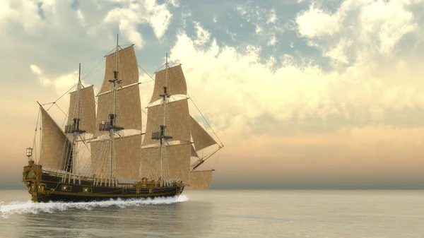 Vecchia nave dettagliata HSM Victory - rendering 3D — Foto Stock