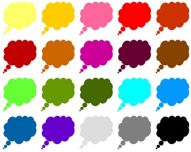 Renkli thougth kabarcıklar