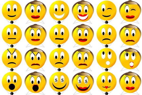 Emoticons für Unternehmen gesetzt oder Sammlung — Stockfoto