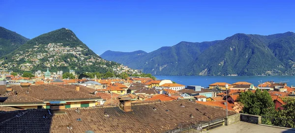 Panoramę miasta Lugano, Ticino, Szwajcaria — Zdjęcie stockowe