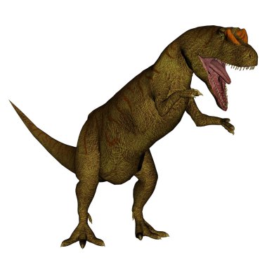 Allosaurus dinosaur roaring - 3D render clipart