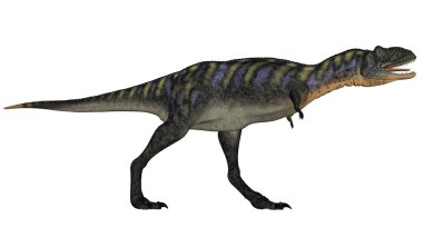 Aucasaurus dinozor - 3d render kükreyen yürüyüş