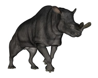 Brontotherium veya megacerops dinozor - 3d render yürümek