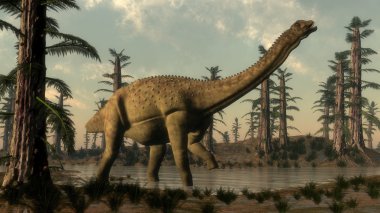 Uberabatitan dinozor Gölü - 3d render içinde