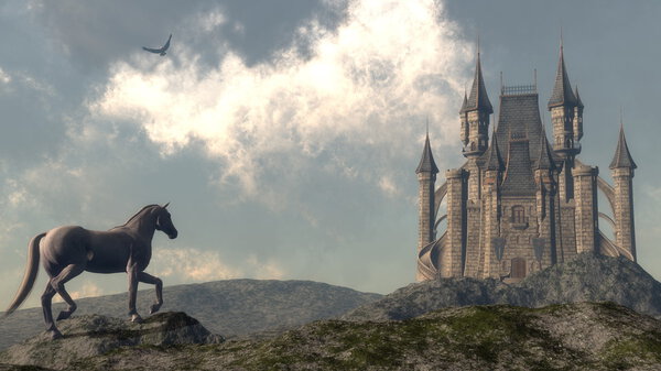 Arriving at the castle - 3D render