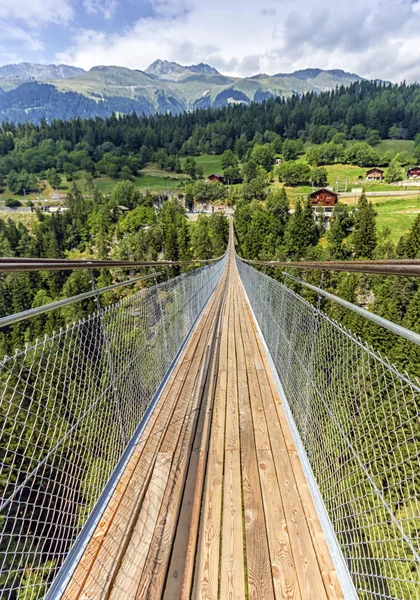 Lama ponte suspensa, Valais, Suíça — Fotografia de Stock