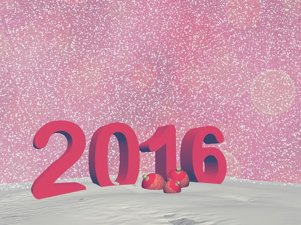 Felice anno nuovo 2016 - rendering 3D — Foto Stock