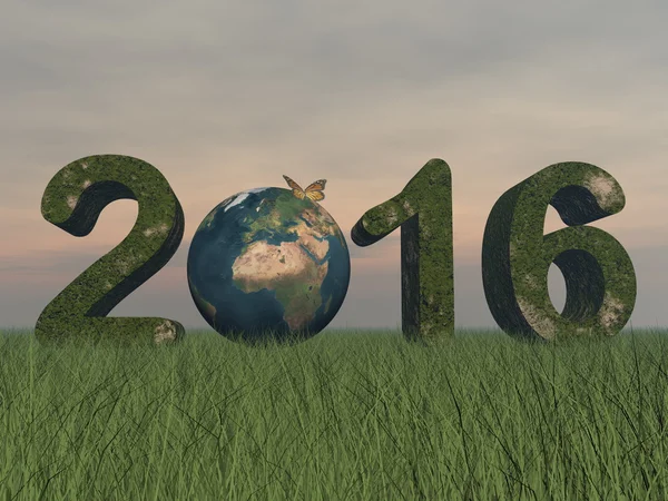 Happy new year 2016 - 3D render — Stock Photo, Image