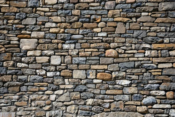 Stone Wall Background Composed Slate Sandstone Different Colors — Stock Photo, Image