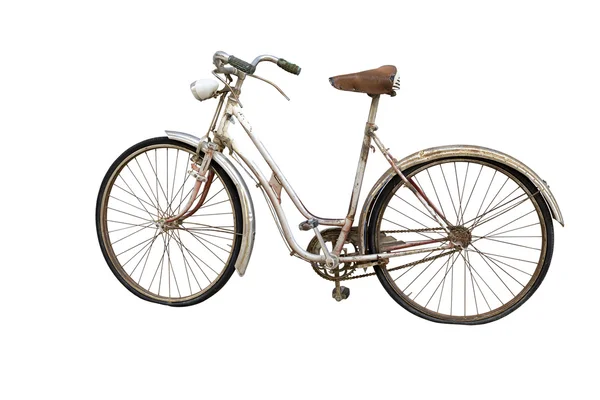 Bicicleta vieja aislada en blanco — Foto de Stock