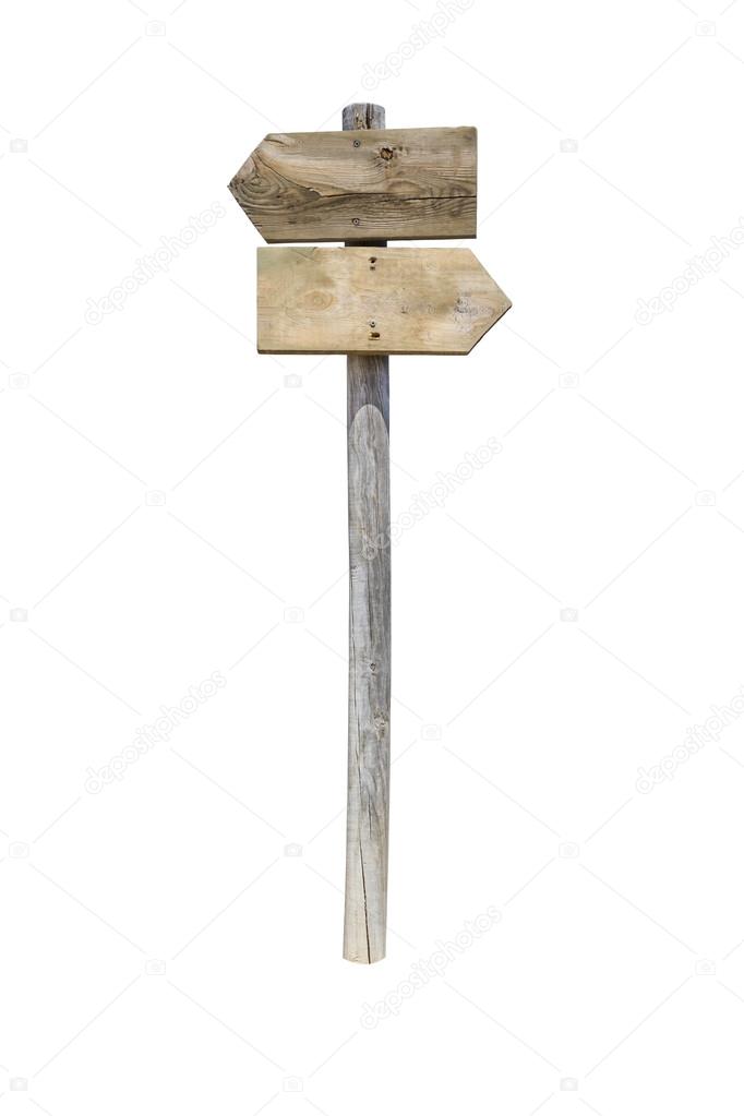 Two wooden arrow sign