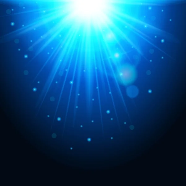 魔术的背景与光线的光，发光效果。上一个透明的蓝色灯光闪耀。矢量图 — 图库矢量图片