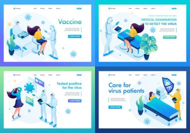 Isometric üç boyutlu. Kit Tıp ve Kapalı Konunun İniş Sayfaları