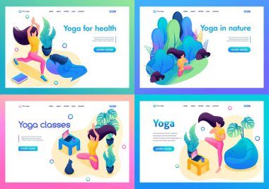 Isometric üç boyutlu. Yoga Hakkında Güzel Çizimlerle İniş Sayfaları