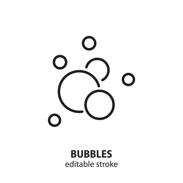 Bubbles Line Icon Foam Vector Sign Editable Stroke — Stock Vector