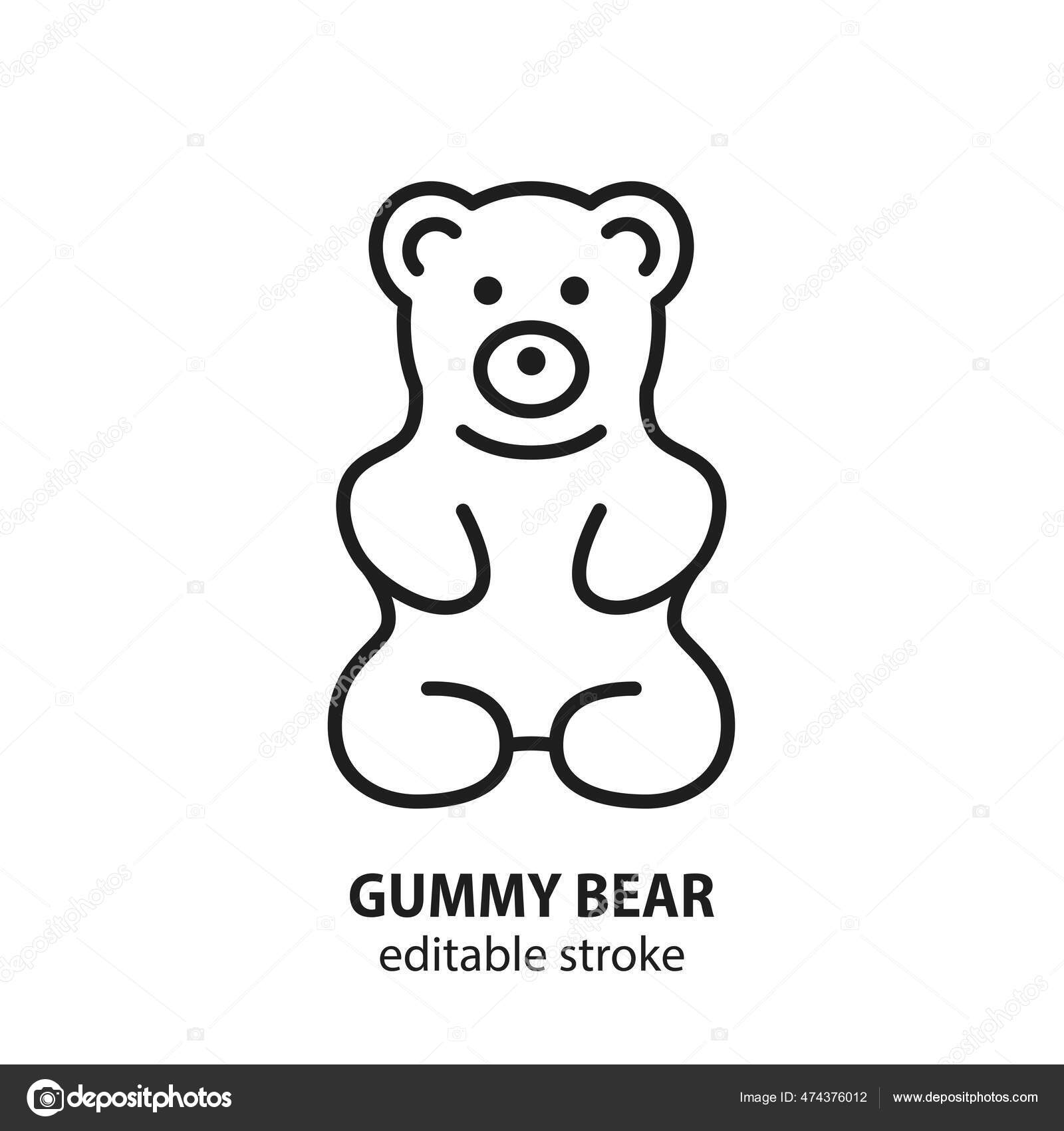 Colored Cartoon Gummy Bear on a White Background Stock Vector