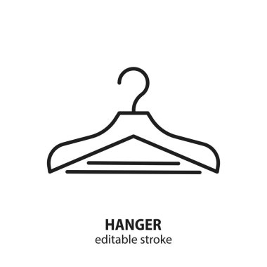 Askı çizgisi simgesi. Çamaşır tabelası. Düzenlenebilir vuruş.