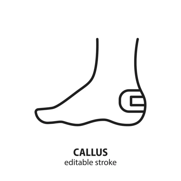 Каллус Піктограмі Лінії Ноги Людини Клейка Штукатурка Рані Векторний Символ — стоковий вектор