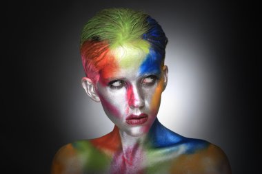 Yoğun makyaj kozmetik yaratıcı renkli Güzellik Portresi