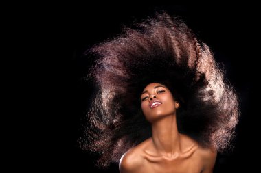 Beautiful Stunning Portrait of an African American Black Woman With Big Hair clipart