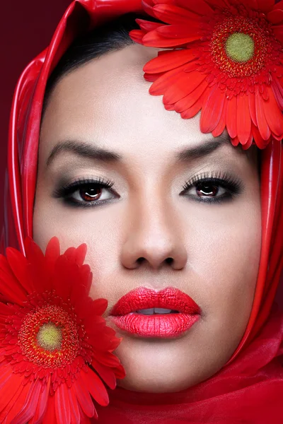 아름 다운 패션 여자의 초상화 — 스톡 사진
