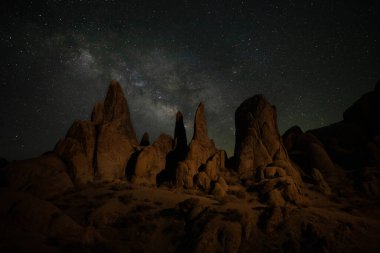 Alabama Hills California 'dan Gece Gökyüzü Yıldızı Görüntü