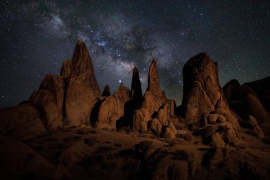 Alabama Hills California 'dan Gece Gökyüzü Yıldızı Görüntü