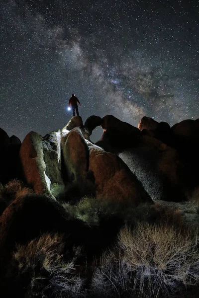 Night Sky Star Image Uit Alabama Hills Californië — Stockfoto