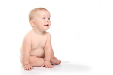 mutlu bebek beyaz zemin üzerine