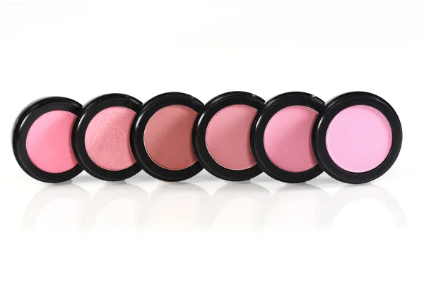 Blush Colors in Black Circular Containers — Stock Photo, Image