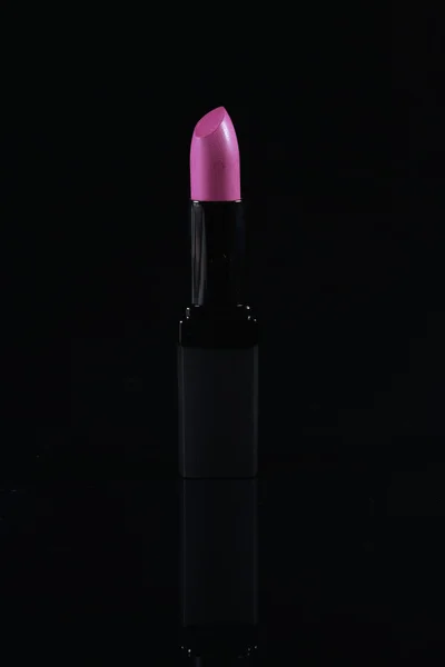 Pink New Lipstick on Black Background — Stock Photo, Image