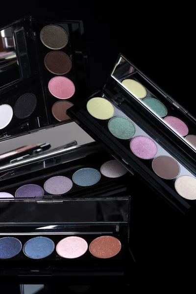 Colorful Eyeshadow Collections on Black Background — Stock Photo, Image