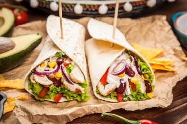 Tortilla maddeler karışımı ile