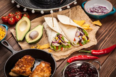 Tortilla maddeler karışımı ile